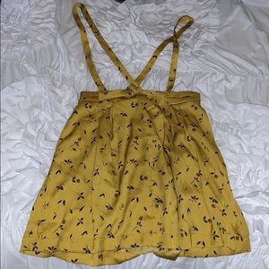 FLORAL YELLOW SUSPENDER SKIRT